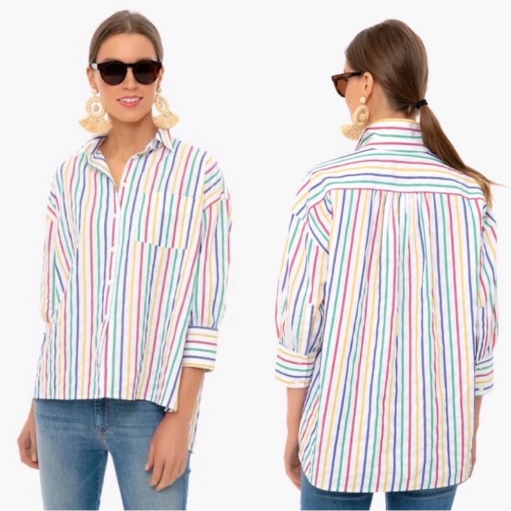 Pomander Place Rainbow Adair Boyfriend Shirt